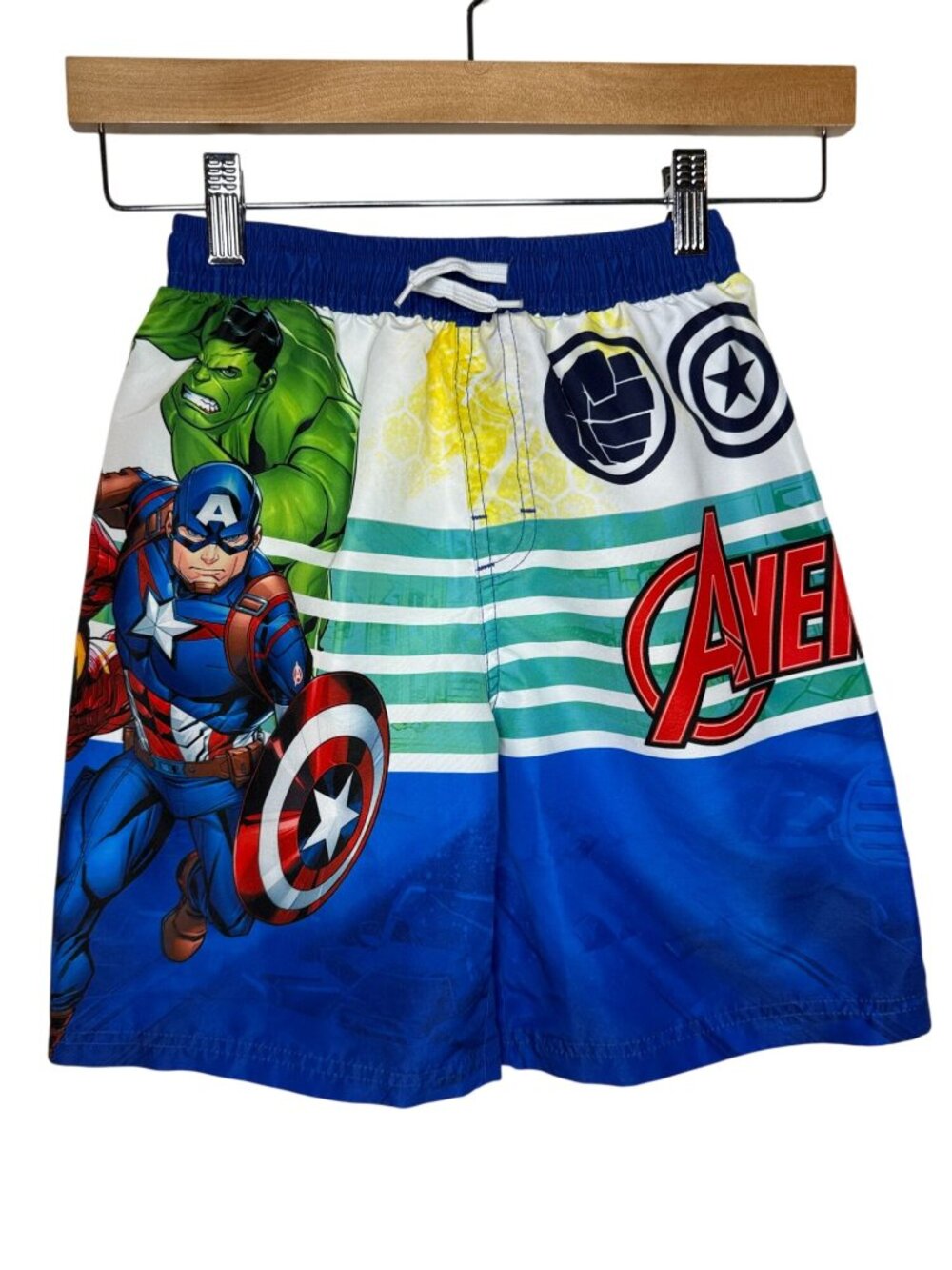 Marvel Avengers Boys Size 8 Swim Trunks Captain America Hulk Iron Man